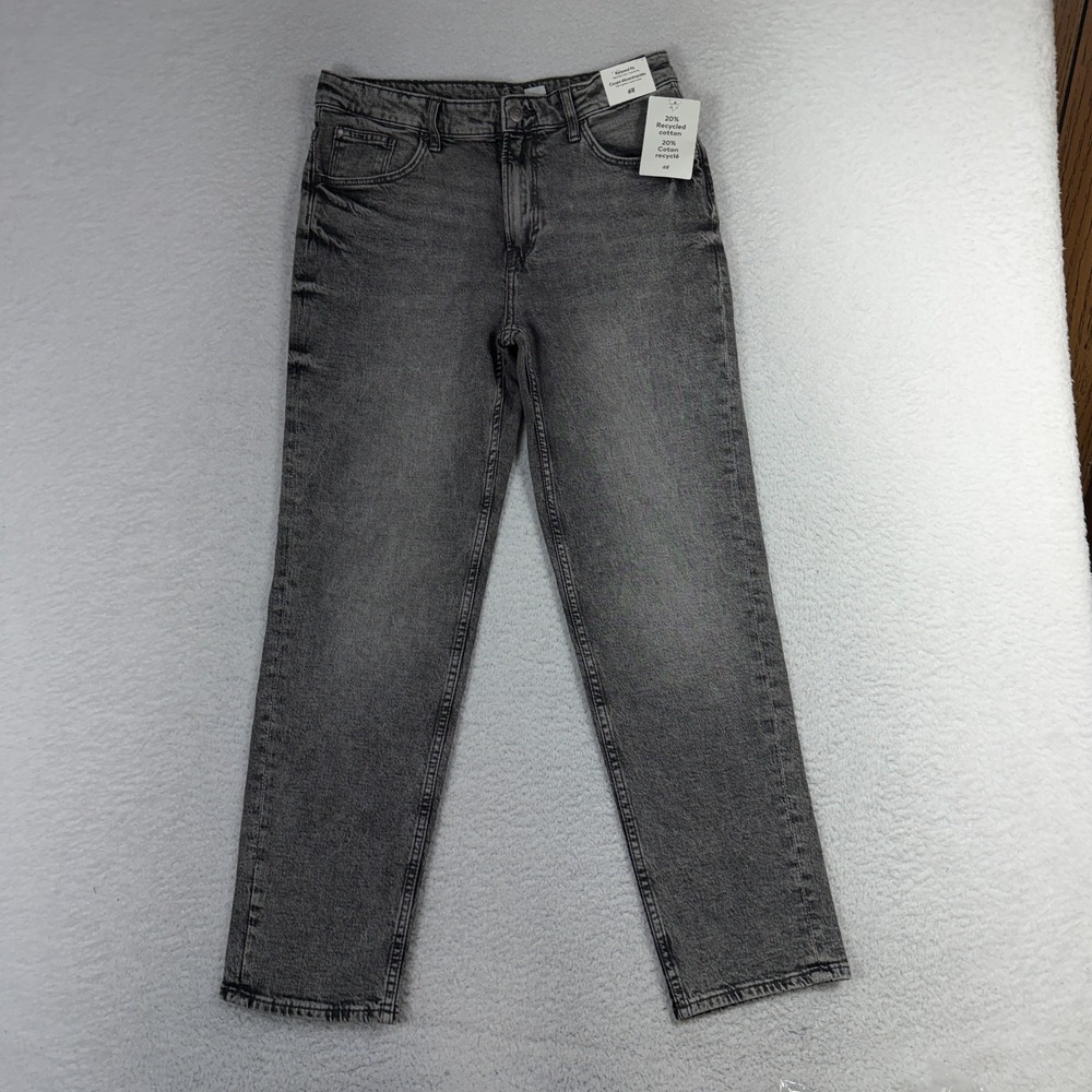 H&M Relaxed Fit Straight Leg Boy's 20 (W29x27) Adjustable Grey Denim Jeans NWT